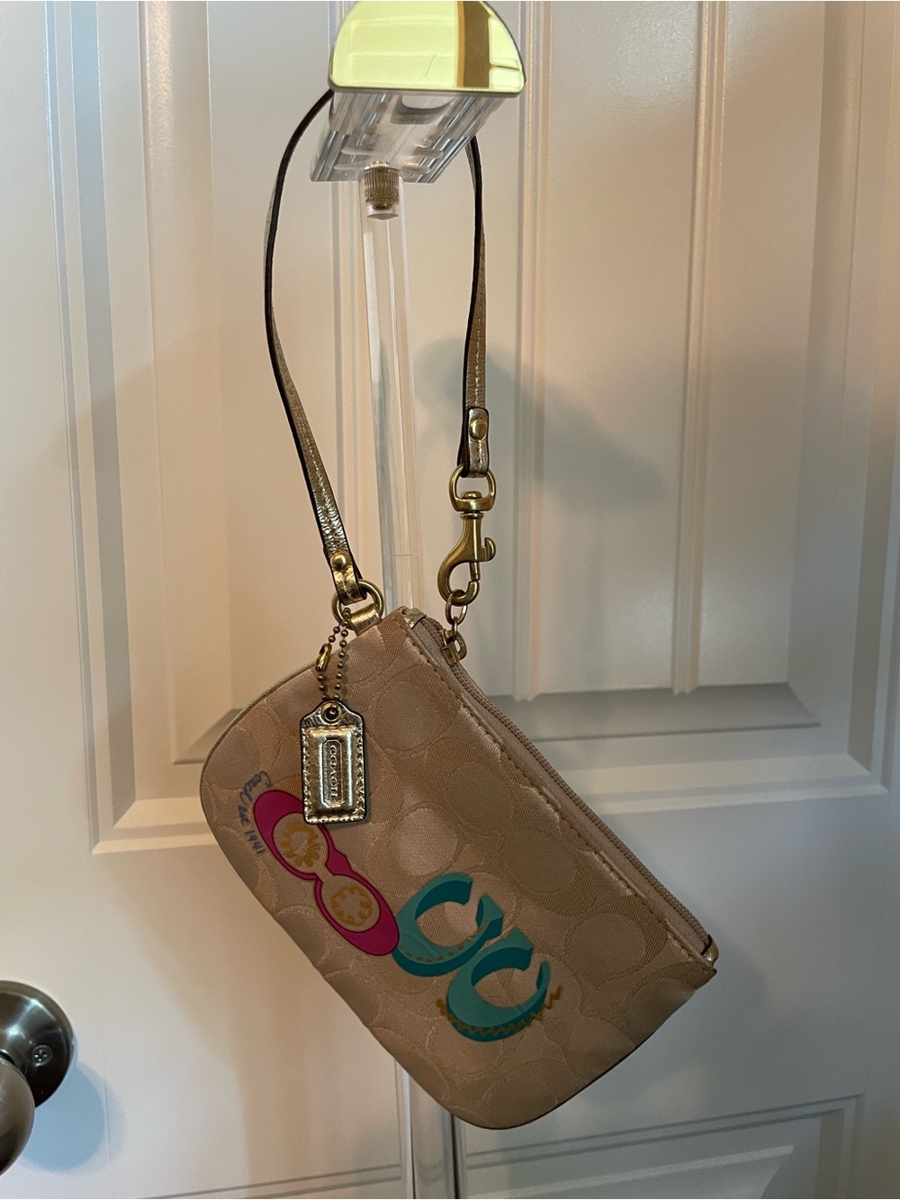 Coach Poppy Pop C Signature Graffiti Wristlet- Y2k